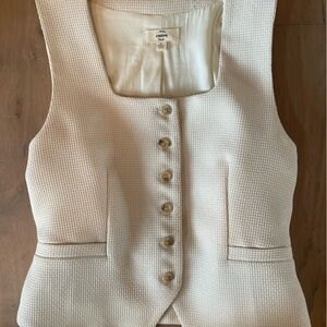 Entro Cream Textured Button Vest